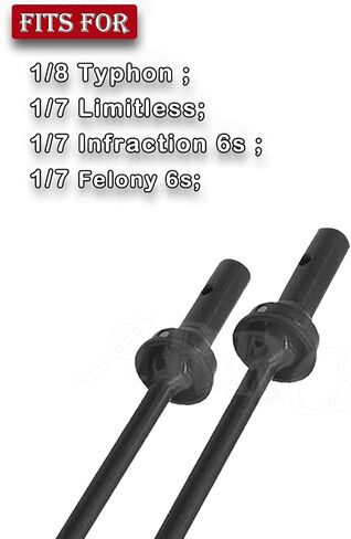 Front Drive Shaft for 1/7 1/8 Arrma Typhon 6s Blx,Infraction 6s Blx,Felony 6s Blx,Limitless Roller,2pcs Upgrades Part Harden Steel Driveshaft for 1/7 1/8 Arrma,RC Hop-up RC Drive Shaft,Black in Kuwait