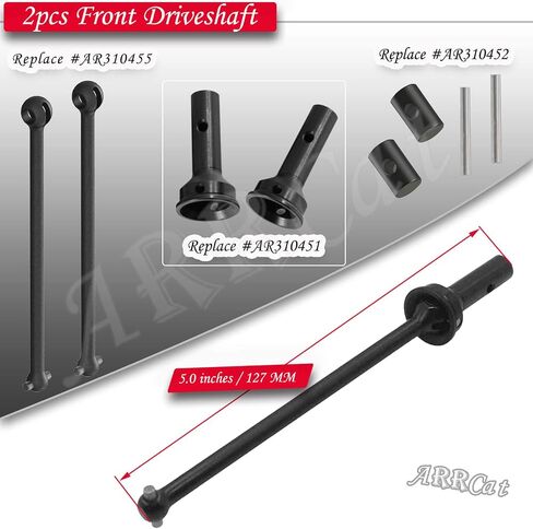 Front Drive Shaft for 1/7 1/8 Arrma Typhon 6s Blx,Infraction 6s Blx,Felony 6s Blx,Limitless Roller,2pcs Upgrades Part Harden Steel Driveshaft for 1/7 1/8 Arrma,RC Hop-up RC Drive Shaft,Black in Kuwait