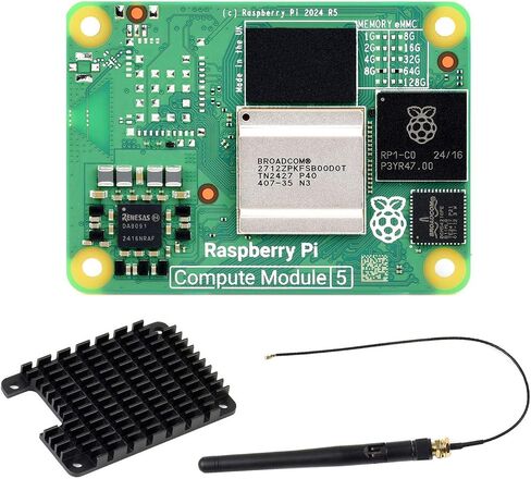 الوحدة النمطية CM5 PI CM5 PI ، تأتي مع حزمة Raspberry PI CM5008064 الرسمية (بدون وذاكرة وصول عشوائي لاسلكية ، وذاكرة وصول عشوائي بسعة 64 جيجا بايت) ، ومجموعة هوائي ، وموافقة على التسخينات (3 عناصر) in Saudi Arabia