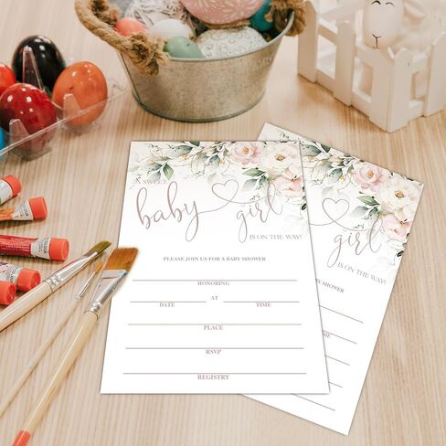 Geuro Baby Shower Invitations for boy, Jungle Animals Fill In Invites Cards wih Envelopes, Wooden, Set of 25. in Kuwait