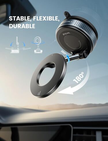 حامل هاتف Lamicall Car Mount - [70 رطلاً أقوى شفطًا] لجبل Magsafe Car ، 360 ° Cuptive Cup Cup Phone Mounting Matterboard Mathield حامل الهاتف المغناطيسي Fit iPhone 17 16 Pro Max in Saudi Arabia