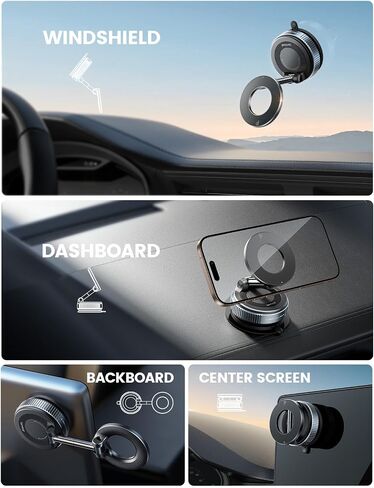 حامل هاتف Lamicall Car Mount - [70 رطلاً أقوى شفطًا] لجبل Magsafe Car ، 360 ° Cuptive Cup Cup Phone Mounting Matterboard Mathield حامل الهاتف المغناطيسي Fit iPhone 17 16 Pro Max in Saudi Arabia