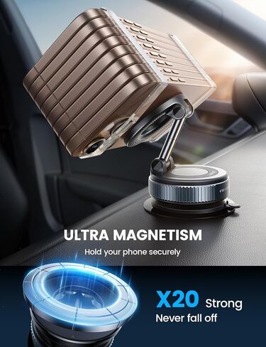 حامل هاتف Lamicall Car Mount - [70 رطلاً أقوى شفطًا] لجبل Magsafe Car ، 360 ° Cuptive Cup Cup Phone Mounting Matterboard Mathield حامل الهاتف المغناطيسي Fit iPhone 17 16 Pro Max in Saudi Arabia