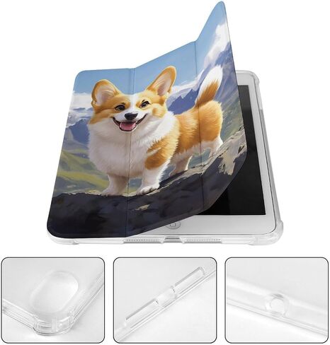 Corgi Dog and Mountain Case with Pen Slim Lightweight Trifold Stand متوافق مع iPad Mini 4/5/6 Mini4/5 （7.9in） in Kuwait