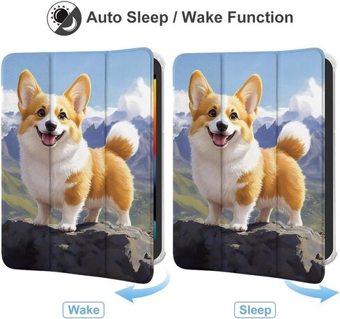 Corgi Dog and Mountain Case with Pen Slim Lightweight Trifold Stand متوافق مع iPad Mini 4/5/6 Mini4/5 （7.9in） in Kuwait
