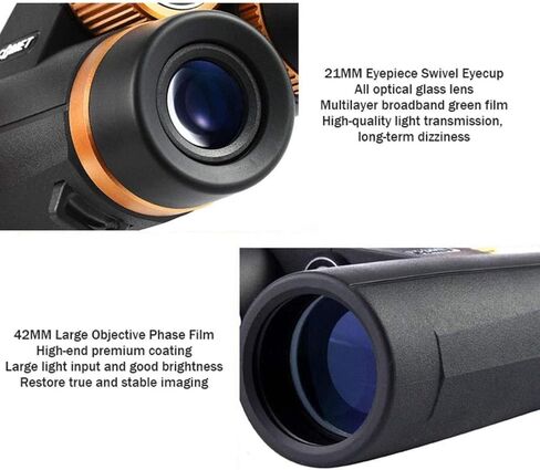 Monoculars Telescope High Power Telescope,HD 8x42 Binoculars for Adults Waterproof Fogproof Bak4 Roof Prism Optics Tripod Adaptable Professional Powerful Bino for Bird Binoculars in Saudi Arabia