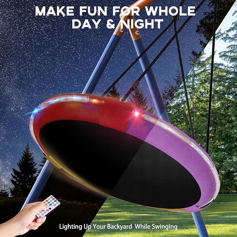 2 in 1 Swing Set for Kids Outdoor Swing Set 500LBS 1 Saucer Swing Seat and 1 Belt Swing Seat Heavy Duty Swing Set for Playground Backyard Playset in Saudi Arabia