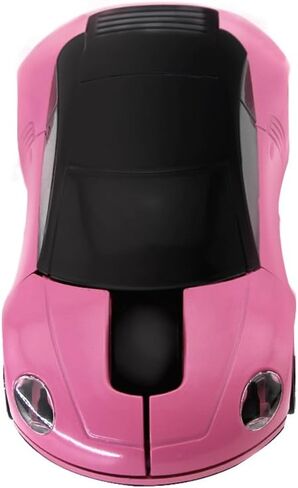 Cool Sport Car Shape Mouse 2.4GHz Wireless Car Mouse Mini Small Optical Gaming Mice Office Mice with USB Receiver for PC Laptop Computer for Kids Girls Adults 1600DPI 3 Button Pink in Saudi Arabia