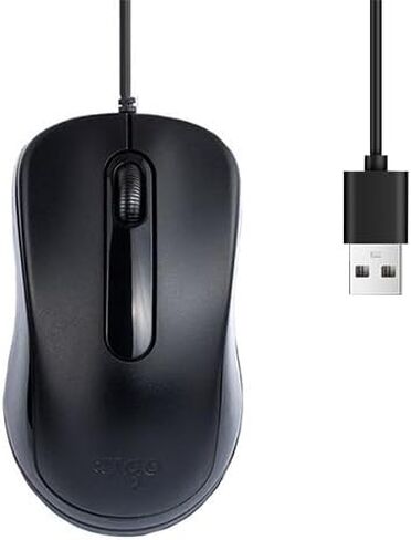 Wired USB Mouse, Plug and Play Light, Ultra-Thin, Silent and Portable, Suitable for Desktop Computers, laptops, PCs, Chromebooks, etc,Black in Saudi Arabia