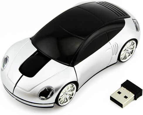 Cool Sport Car Shape Mouse 2.4GHz Wireless Car Mouse Mini Small Optical Gaming Mice Office Mice with USB Receiver for PC Laptop Computer for Kids Girls Adults 1600DPI 3 Button Pink in Saudi Arabia