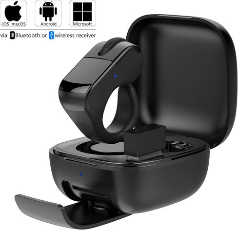 Spyn Multifunctional Ring Mouse Pro ، ماوس حلقة الإصبع مع TouchtrackPad ، Bluetooth/اللاسلكي التمرير اللاسلكي لتسجيل iPhone/Android/PC/محمول/أقراص/SmartTVs ، RemoteControl لتسجيل الكاميرا/الفيديو in Kuwait