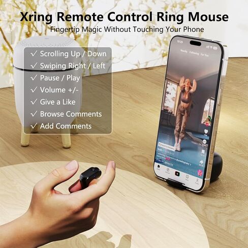 Spyn Multifunctional Ring Mouse Pro ، ماوس حلقة الإصبع مع TouchtrackPad ، Bluetooth/اللاسلكي التمرير اللاسلكي لتسجيل iPhone/Android/PC/محمول/أقراص/SmartTVs ، RemoteControl لتسجيل الكاميرا/الفيديو in Kuwait