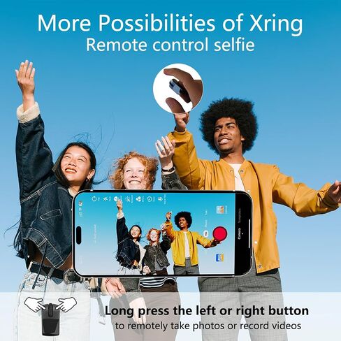 Spyn Multifunctional Ring Mouse Pro ، ماوس حلقة الإصبع مع TouchtrackPad ، Bluetooth/اللاسلكي التمرير اللاسلكي لتسجيل iPhone/Android/PC/محمول/أقراص/SmartTVs ، RemoteControl لتسجيل الكاميرا/الفيديو in Kuwait