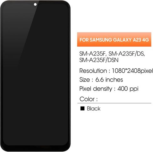 لاستبدال شاشة Samsung Galaxy A23 4G LCD لـ Samsung A23 4G LCD Display SM-A235F SM-A235M LCD Digitizer Screen Touch Assembly مجموعات أسود مع إطار (ليس 5G) in Kuwait