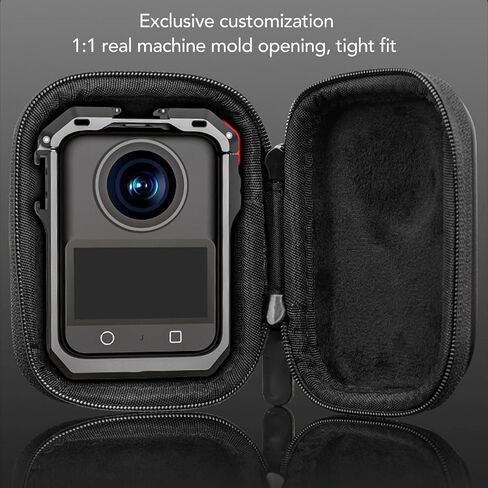 Gugxiom Osmo 360 Case Carrying Case for Osmo 360, Dual Zipper Portable Travel Bag with Invisible Selfie Stick Tripod, PU Hard Shell for Osmo 360 Accessories in Saudi Arabia