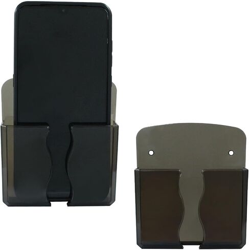HITEFU 2 PCS حامل هاتف مثبت على الحائط مع ثقب الشحن ، وقصة الهاتف الواضحة ذاتية الالتصاق متوافقة مع Android & iPhone ، لجانب السرير ، المنزل ، المكتب in Saudi Arabia
