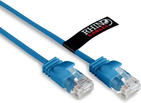 rhinocables Slim CAT 6 High-Speed Gigabit Ethernet Cable - Patch Network Lead for LAN| Snagless UTP Design, LSZH Jacket | RJ45 Connector for Internet, Router, Modem, Smart TV, PC & More (10ft, Black) in Kuwait
