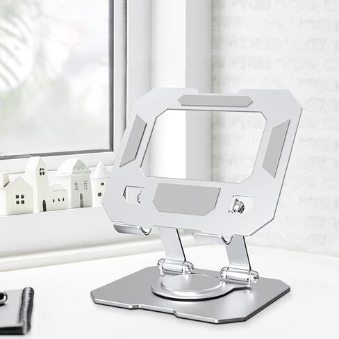 Tablet Holder Stand, Adjustable Desktop Stand Compatible with 4-13" for iPads, Surface Tablets, Portable Monitors, Silver in Saudi Arabia