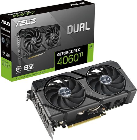 ASUS Dual Geforce RTX ™ 4060 TI EVO 8GB GDDR6 (PCIE 4.0 ، 8GB GDDR6 ، DLSS 3 ، HDMI 2.1A ، DisplayPort 1.4A ، تصميم مروحة محورية ، تقنية 0DB ، خلفية واقية ، تقنية Auto-Extreme) in Kuwait