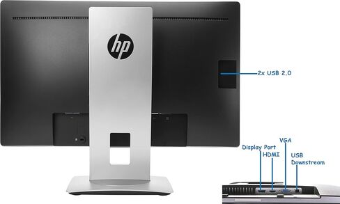 HP ELITERISPLAY E222 FULL HD 22 بوصة LED ، 1080 بكسل في 60 هرتز ، VGA ، HDMI ، منفذ العرض ، USB 2.0 ، زاوية عرض الدرجات 178 ، وقت استجابة 7 مللي ثانية ، 250 CD/M BRANDCH (متجددة) ، Black & Silver in Kuwait