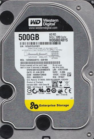 WD5002ABYS, Western Digital 500GB SATA 3.5 Hard Drive (Renewed) in Saudi Arabia
