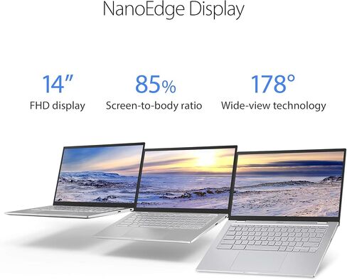 ASUS Chromebook C425 Clamshell Laptop ، 14 "FHD 4-Way Nanoedge ، Intel Core M3-8100Y Processor ، 4GB RAM ، تخزين EMMC 128GB ، KB الخلفية ، Silver ، OS Chrome ، C425TA-AS348F (REDENED) in Kuwait
