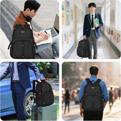Goloni Travel Laptop Backpack for Men & Women, Airplane Approved 35L Carry-On Backpack with 15.6 Inch Laptop Compartment, Water-Resistant Business Backpack,Bookbag for Travel, Work,Black in Saudi Arabia