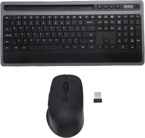 Sanpyl Wireless Keyboard and Mouse Combo, 2.4G Ergonomic Keyboard Mouse Set, with Phone Tablet Holder, 4 Multimedia Control Key, for Wins for OS X in Kuwait