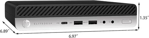 HP Elitedesk 800 G4 Mini Desktop مع شاشة FHD 27 بوصة ومجموعة PC Headset ، Core I5-8500T ، RAM 16GB ، 512GB SSD ، USB BT ، USB WiFi ، Windows 11 Pro (متجدد) in Kuwait