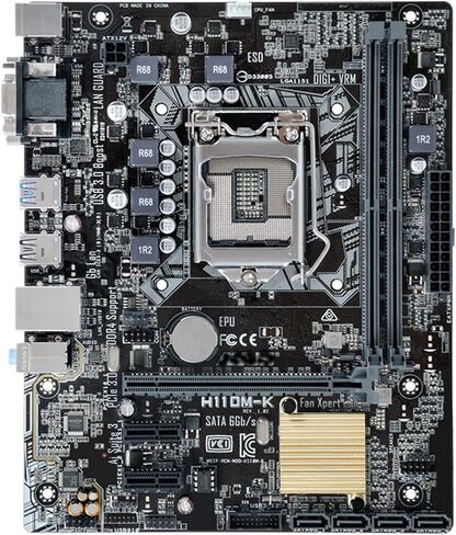 اللوحة الأم تناسب ASUS H110M-K لـ 6/7 Gen Intel LGA 1151 مع درع اللوحة الخلفية I/O-تعبئة صناعية ， العبوة غير الأصلية in Kuwait