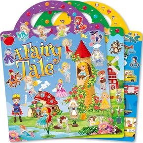 Reusable Sticker Books for Toddlers 1-3, Stickers for Toddlers 2-4 Years, Princess Stickers, Travel Toys for Kids 1-3, Toddler Airplane Travel Essentials for Kids in Kuwait