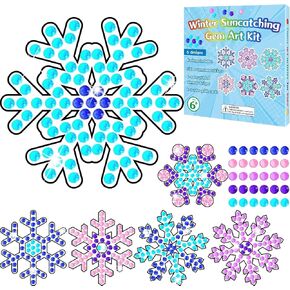 Winter Snow Arts and Crafts, Sun Gemmers Art Crafts Snowflake Suncatcher Kits for Children Teenagers Kids at 6-8, Winter DIY Diamond Painting Kits for Girls at 4 5 10 12 in Kuwait