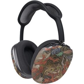 Japanese Tiger Art Over-Ear Headphone Case, Plastic Hard Shell Cover with Traditional Asian Design, Compatible with Airpods Max in Kuwait