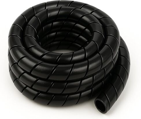 Electriduct 3/4 Inch Heavy Duty Spiral Wrap HDPE Flexible Plastic Cable Sleeve Hose Protector 25 Feet - Black in Saudi Arabia