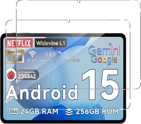 جرائم الجتم [2 حزمة شاشة حزمة لقرص Tabwee Tablet 2025 أحدث أجهزة Android 15 Tablets/Tabwee T20 ، صلابة 9H [وضوح HD] شاشة زجاجية مضادة للخلع ، وتثبيت سهلة ، خالية من الفقاعة in Kuwait