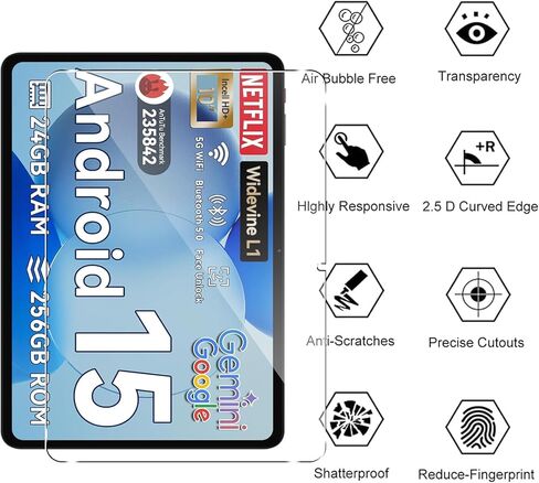 جرائم الجتم [2 حزمة شاشة حزمة لقرص Tabwee Tablet 2025 أحدث أجهزة Android 15 Tablets/Tabwee T20 ، صلابة 9H [وضوح HD] شاشة زجاجية مضادة للخلع ، وتثبيت سهلة ، خالية من الفقاعة in Kuwait