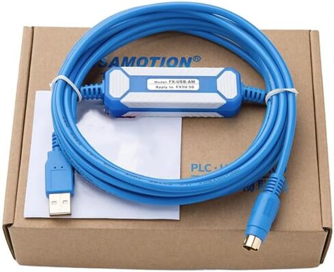 for FX-USB-AW PLC Programming Cable FX3U FX3G Series Data Download Cable Gold-Plated Model Blue : 3m in Saudi Arabia