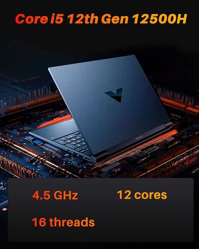HP Victus Gaming Labtop ، 16.1 "144 Hz Display ، Nvidia Geforce RTX 3060 Graphics ، 12 Core Intel Core I5 ​​12500H Processor حتى 4.5 GHz ، 32GB DDR5 RAM ، 1TB SSD ، لوحة المفاتيح الخلفية ، Windows 11 Home in Saudi Arabia