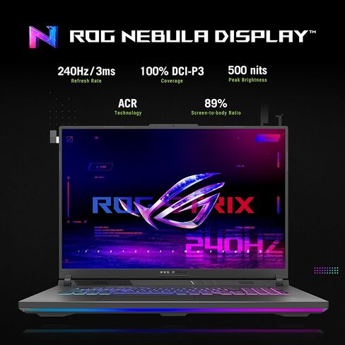 ASUS ROG Strix G18 ROG Nebula Display 2.5K 240Hz 3ms 18" Gaming Laptop AMD Ryzen 9 8940HX 16GB RAM 1TB SSD NVIDIA GeForce RTX 5070 Eclipse Gray in Saudi Arabia