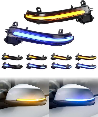 مصباح إشارة الانعطاف الجانبي LED كهرماني متسلسل لسيارة BMW 1 2 3 4 Series F20 F21 F22 F30 F32 F33 E84 X1 i3، مصباح وامض للمؤشر الديناميكي للعدسة المدخنة، حزمة من 2 in Saudi Arabia