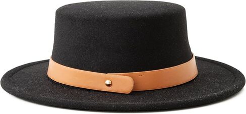 Jastore Kids Girls Felt Fedora Hat Boater Hat Toddler Classic Wide Brim Panama Hat with Belt Buckle in Saudi Arabia