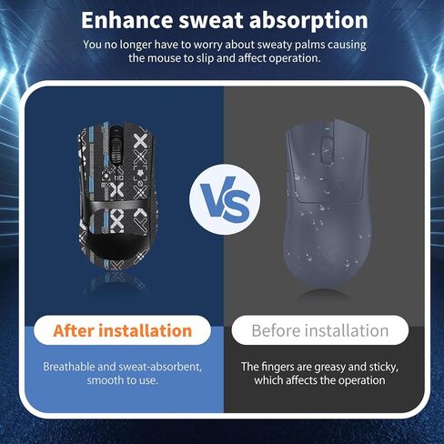 شريط قبضة الماوس تغطية كاملة لـ Razer Deathadder V4 Pro ، شريط قبضة مضاد للانزلاق ، طقم ترقية الفئران المهنية المقاومة للعرق (أسود) (أسود) in Saudi Arabia