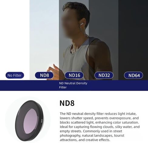 مرشحات ND/CPL/UV المستقطب لـ Insta360 GO Ultra ، Multi HD Pantical Glass CPL UV ND8 ND16 ND32 ND64 for Insta360 GO Camera Association (UV) in Kuwait