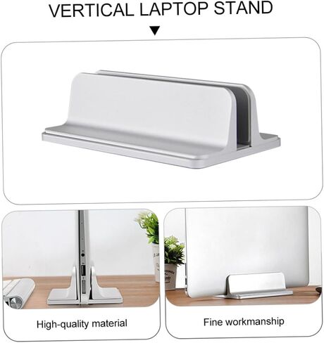 POPETPOP 1Pc Adjustable Laptop Stand Vertical Book Storage Rack for Desk Organization Space Saving Holder with Curved Groove Design Practical Support for in Saudi Arabia