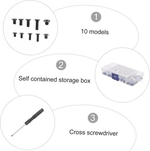 POPETPOP Mini Screw Set for M2 Series Carbon Steel Countersunk Screws Flat Head Screwdriver for Repairs in Saudi Arabia