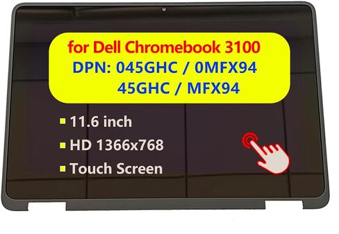 استبدال ل Dell Chromebook 3100 2 في 1 شاشة لمس شاشة LCD شاشة محمولة شاشة محمول شاشة اللمس مجموعة أرقام الرقم مع مدي HD 1366x768 40 PIN B116XAK01.1 45GHC B116XAK01.2 N116BCN-EA1 NV116WHM-T01 in Saudi Arabia