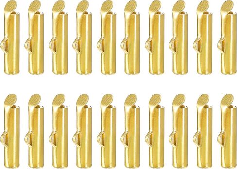 uxcell 200Pcs Slide on End Clasps, 10mm Tube Ball Bead Slider Crimp Ends for Multi-Strand DIY Craft Making, Bronze Tone in Kuwait