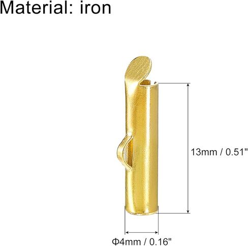 uxcell 200Pcs Slide on End Clasps, 10mm Tube Ball Bead Slider Crimp Ends for Multi-Strand DIY Craft Making, Bronze Tone in Kuwait