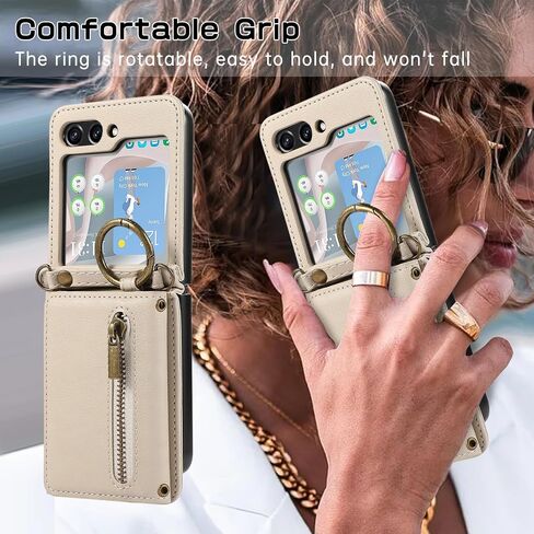 متوافق مع Samsung Galaxy Z Flip 6 5g 2024 حالة محفظة و Crossbody الكتف حلقة حلقة مشبك مفصلات حماية حامل بطاقة الهاتف ل zflip6 z6 g flip6 6z نساء الرجال الرجال الأسود in Kuwait