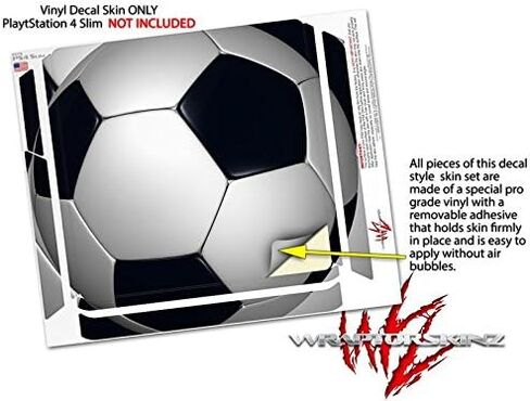 التفاف الجلد فينيل ملصق متوافق مع Sony PlayStation 4 Slim Console Soccer Ball (PS4 غير مدرج) in Saudi Arabia